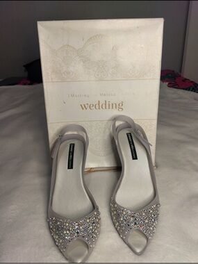 Melissa x J. Maskrey Swarovski Crystal Wedding Princess Couture Slingback Heels